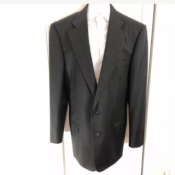 Ermenegildo Zegna Olive Green Pinstripe 2 Pc. Suit